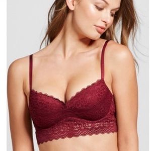 Maroon lace bra 34B